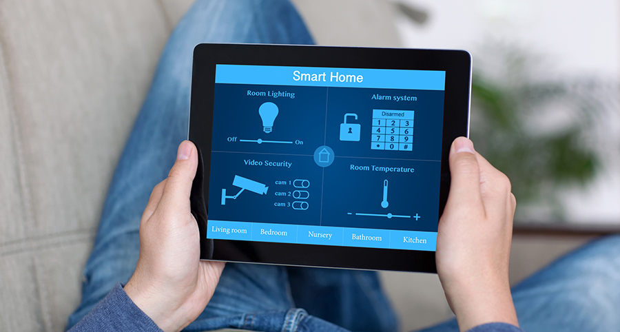The ability to access and control security components from a mobile device is one of the top smart home trends in Jonesboro. Close-up of smart home security app.